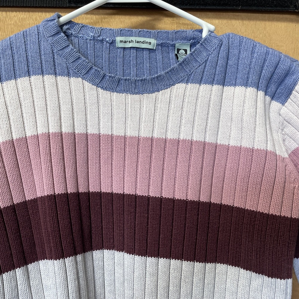 Marsh Landing Women's Big Striped Sweater Made In Australia Cotton Size‎ Large